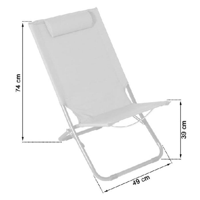 Cadeira de Praia Aço Verde (62 x 48,5 x 28/72)