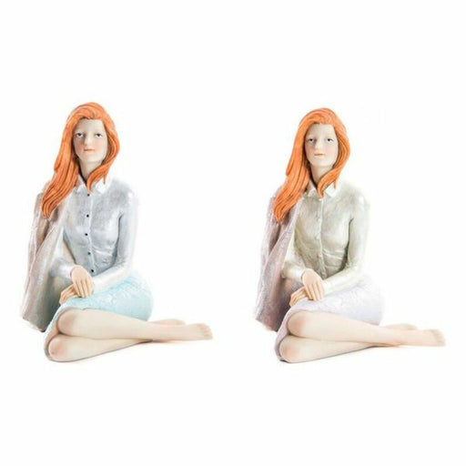 Figura Decorativa DKD Home Decor Mulher Resina (2 pcs) (15 x 18 x 19 cm) (2 pcs)