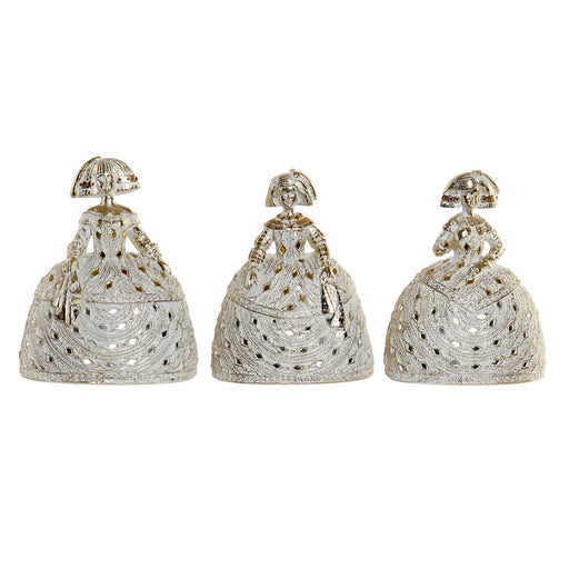 Figura Decorativa DKD Home Decor Resina Espelho Acabamento envelhecido (3 pcs) (17 x 12 x 22 cm)