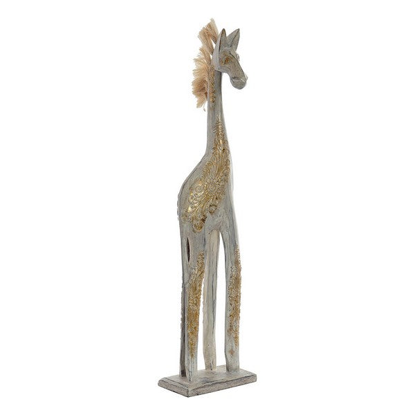 Figura Decorativa DKD Home Decor Zebra Bambu Acabamento envelhecido (15 x 9 x 61 cm)