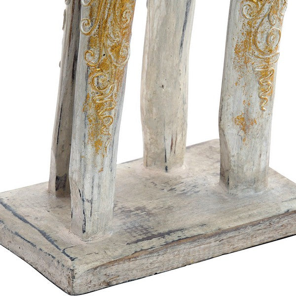 Figura Decorativa DKD Home Decor Zebra Bambu Acabamento envelhecido (15 x 9 x 61 cm)