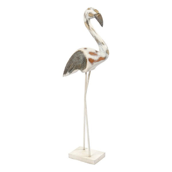 Figura Decorativa DKD Home Decor Metal Madeira de mangueira Flamenco (33 x 14 x 100 cm)