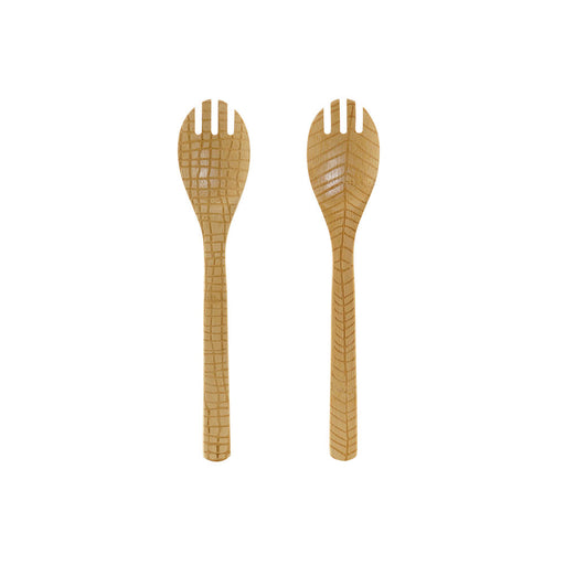 Colher de Bambu DKD Home Decor Bambu (2 pcs) (6 x 6 x 30 cm)