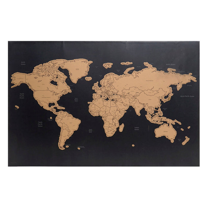 Mapa do Mundo para Raspar DKD Home Decor Metal Papel Cartão Madeira MDF (3 pcs) (60 x 2 x 40 cm)