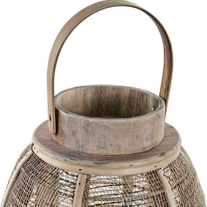 Castiçais DKD Home Decor Bambu Corda (22 x 22 x 31 cm)