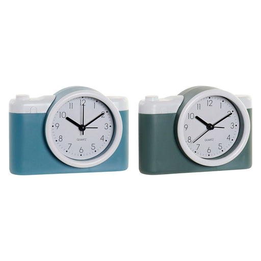 Tafelklok DKD Home Decor Despertador Câmara fotográfica PVC (2 pcs) (13.6 x 4.6 x 9.6 cm)