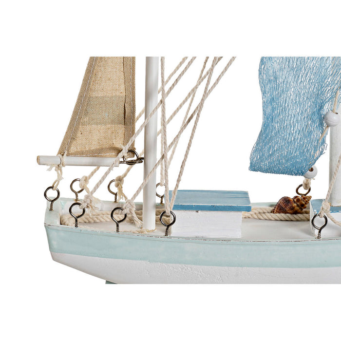 Figura Decorativa DKD Home Decor Algodão Barco Madeira MDF (29 x 8 x 40.5 cm)