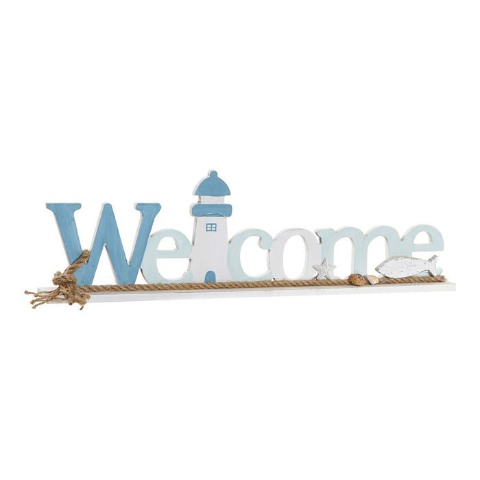 Figura Decorativa DKD Home Decor Welcome Corda Madeira MDF (51 x 5 x 14.5 cm)