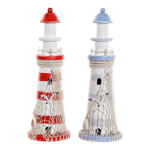 Figura Decorativa DKD Home Decor Farol LED Madeira (2 pcs) (12 x 12 x 36.5 cm)