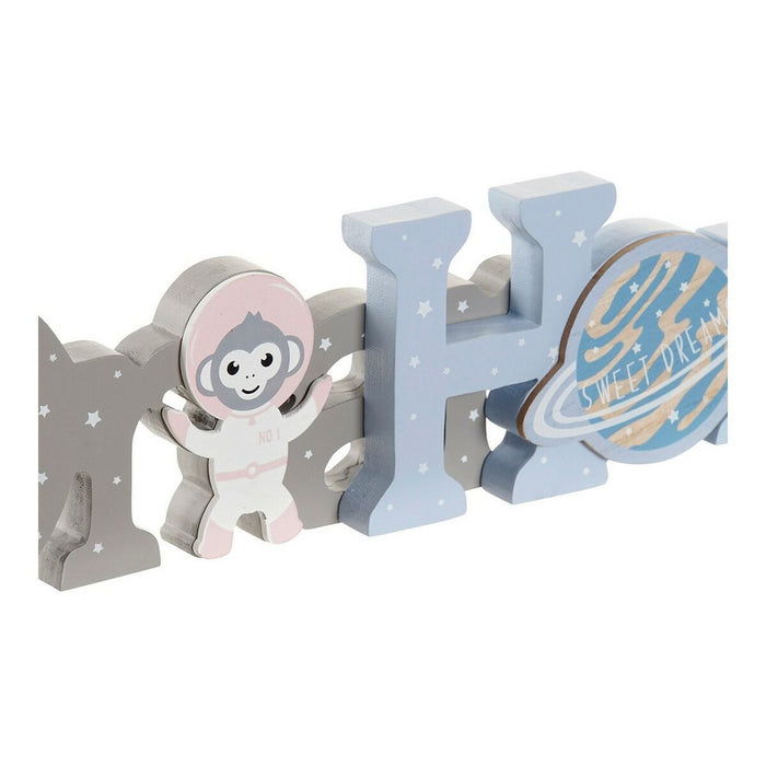 Figura Decorativa DKD Home Decor Astro Monkey Madeira MDF (2 pcs) (29.5 x 3 x 9 cm)