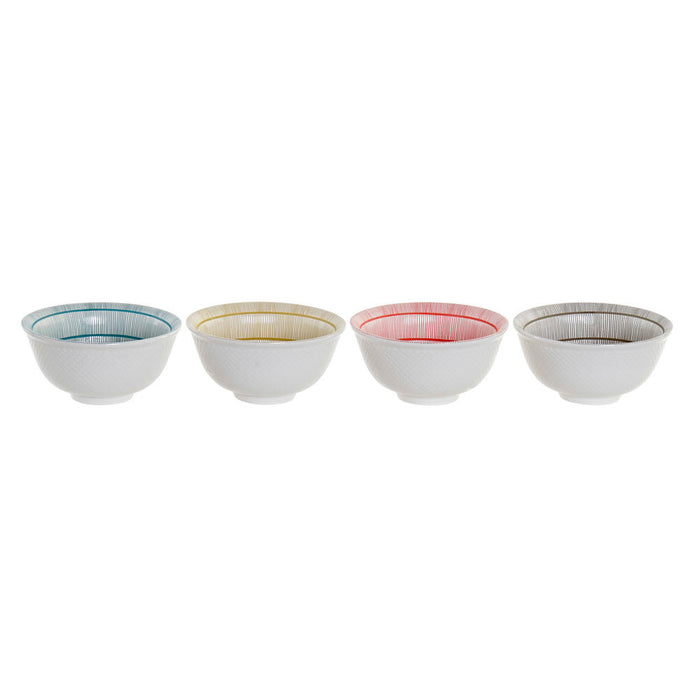 Tigela DKD Home Decor Porcelana (4 pcs) (12.6 x 12.6 x 6.2 cm)