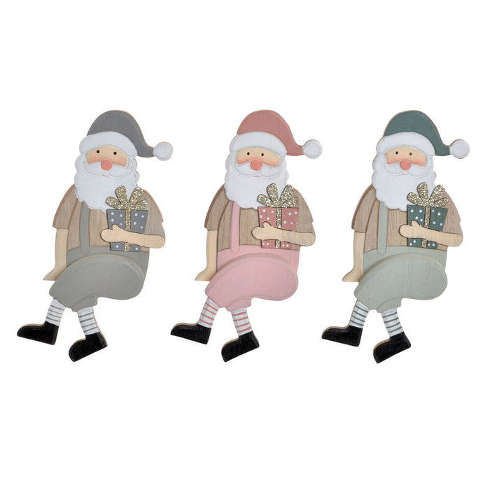 Figura Decorativa DKD Home Decor Madeira Pai Natal (3 pcs) (9 x 3.5 x 20 cm)