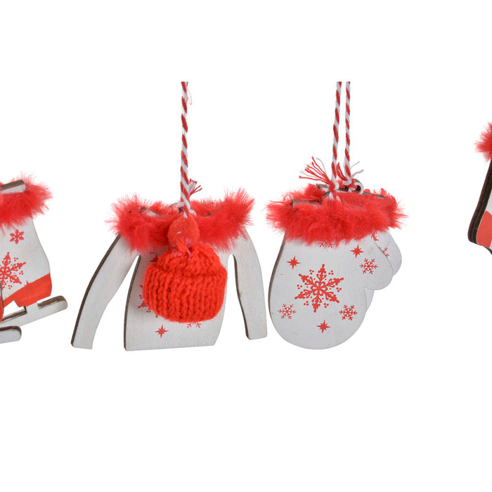 Decoração Suspensa DKD Home Decor Natal Madeira (6 pcs) (3 pcs) (16 x 3 x 16 cm)