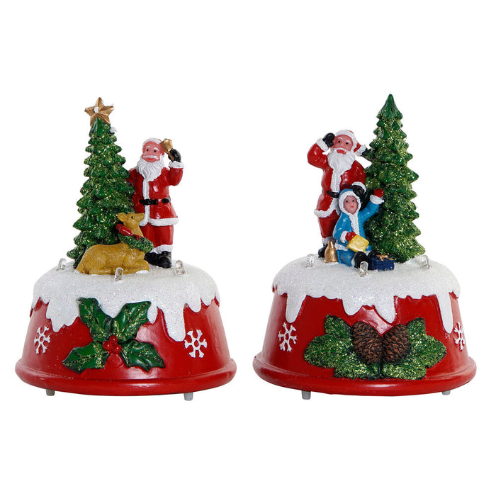 Figura Decorativa DKD Home Decor Resina Pai Natal (2 pcs) (9 x 9 x 11 cm)