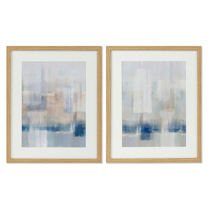 Pintura DKD Home Decor Cristal Tela Abstrato (2 pcs) (43 x 3 x 53 cm)