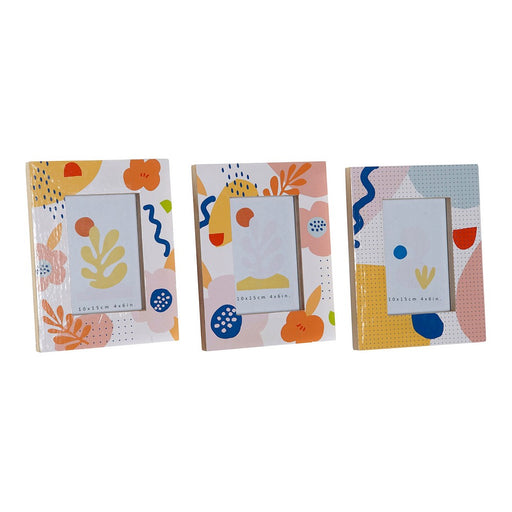 Moldura de Fotos DKD Home Decor Multicolor Madeira MDF (3 pcs) (17 x 22 x 2.3 cm)