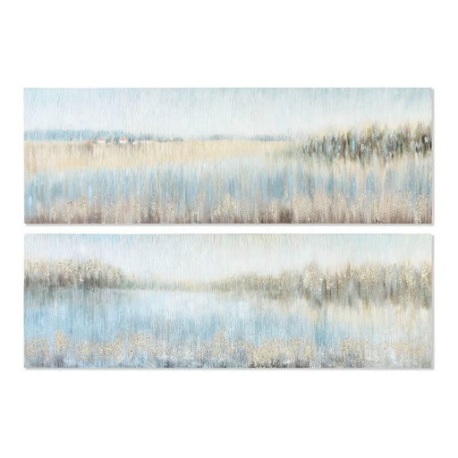 Pintura DKD Home Decor Lake Abstrato (150 x 3,8 x 50 cm) (2 Unidades)