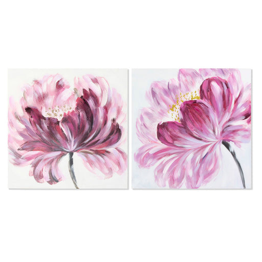 Pintura DKD Home Decor Papoila (2 pcs) (80 x 3 x 80 cm)