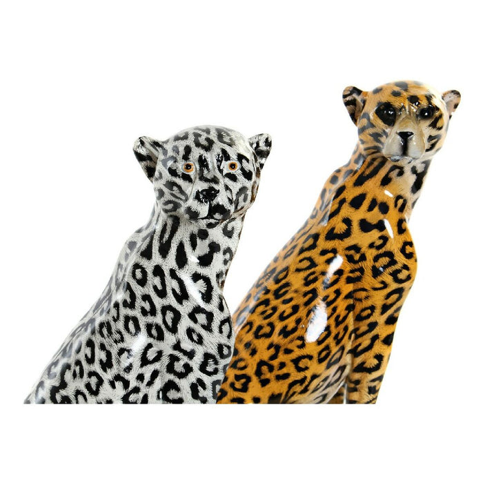 Figura Decorativa DKD Home Decor Resina Leopardo (2 pcs) (16 x 16 x 32 cm)