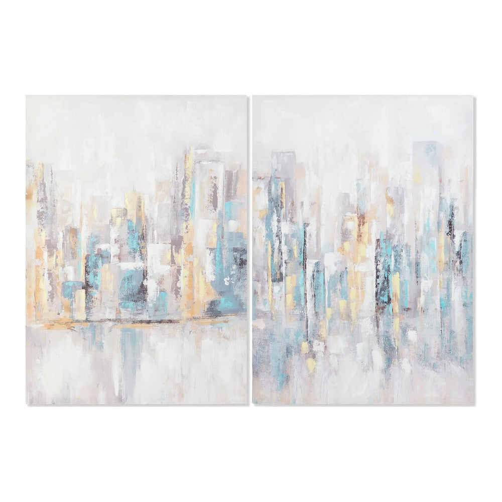 Pintura DKD Home Decor Tela Abstrato (2 pcs) (70 x 3 x 100 cm)