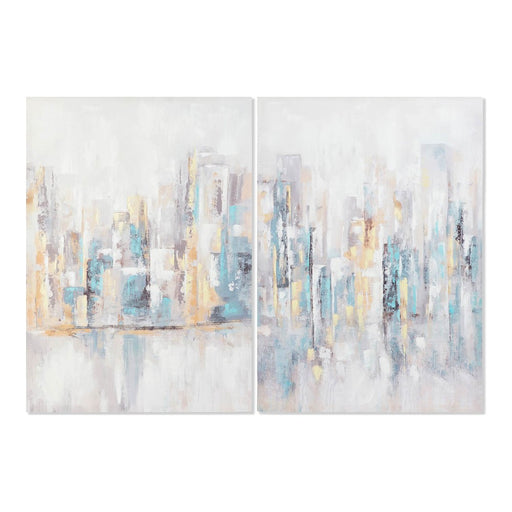 Pintura DKD Home Decor Tela Abstrato (2 pcs) (70 x 3 x 100 cm)