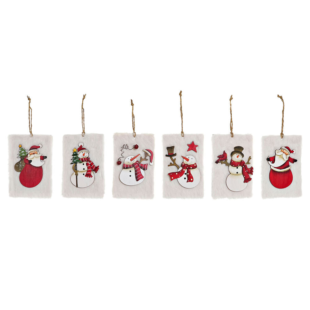 Adorno Natalício DKD Home Decor Madeira Pai Natal (6 pcs) (34 x 12 x 59 cm)