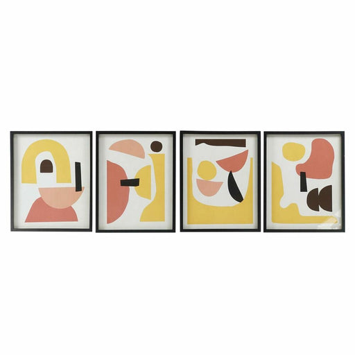 Pintura DKD Home Decor S3017919 Abstrato (40 x 2,5 x 50 cm) (4 Unidades)