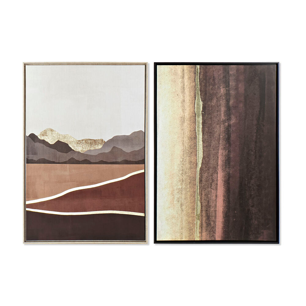 Pintura DKD Home Decor Abstrato (2 pcs) (83 x 4.5 x 124 cm)