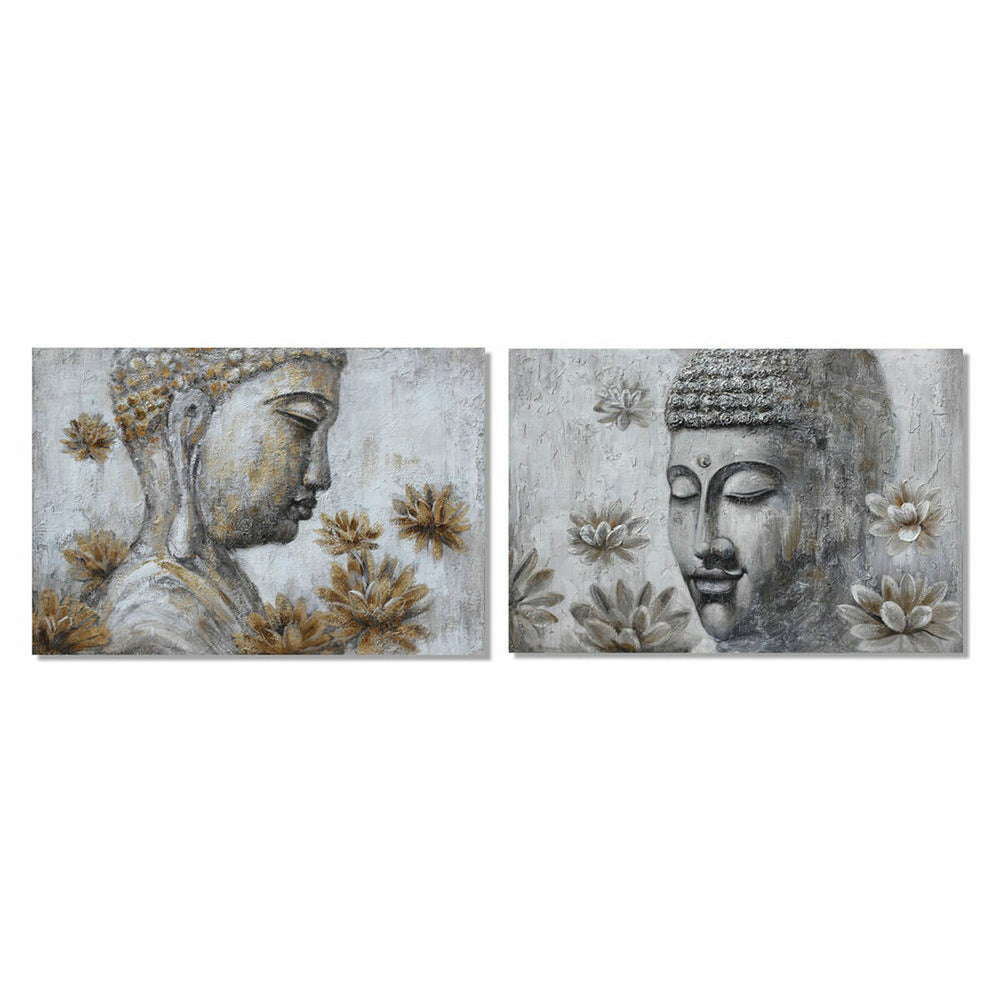 Pintura DKD Home Decor Buda Oriental (120 x 2,8 x 80 cm) (2 Unidades)