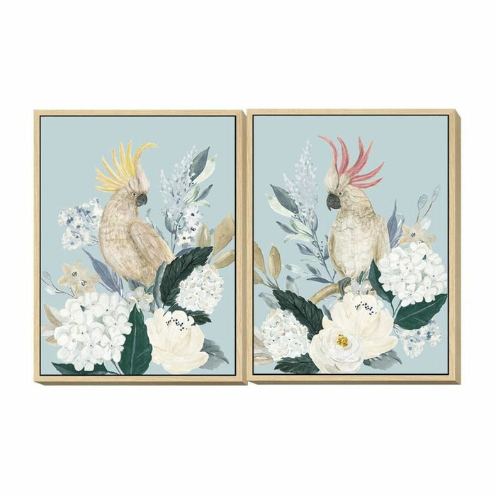 Pintura DKD Home Decor Bloemen (60 x 4 x 80 cm) (2 pcs)