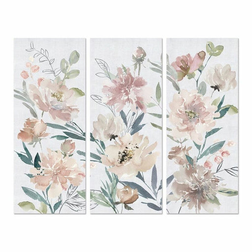 Pintura DKD Home Decor Bloemen (3 pcs) (55 x 3 x 135 cm)