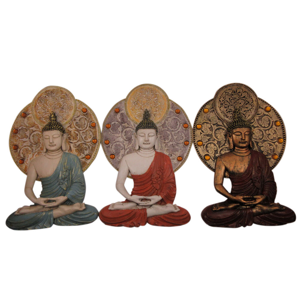 Decoração de Parede DKD Home Decor Buda Resina (20 x 4 x 30.3 cm) (3 pcs)