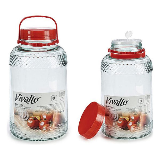 Frasco de Vidro Vivalto Vermelha (8L) (20 x 35 x 20	 cm) (20 x 35 x 20 cm) (8000 ml)