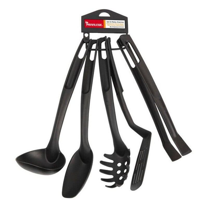 Conjunto de Utensílios de Cozinha Privilege Nylon Preto (5 Uds)