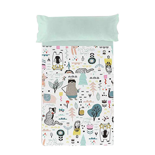 Conjunto de Lençóis Naturals Animal Hello (Cama de 105)