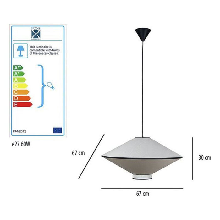 Luminária ByN PVC (67 x 67 x 30 cm)