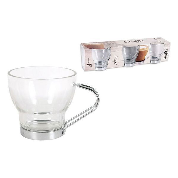 Conjunto de Chávenas de Café Glassic 175 cc Cristal (3 pcs)