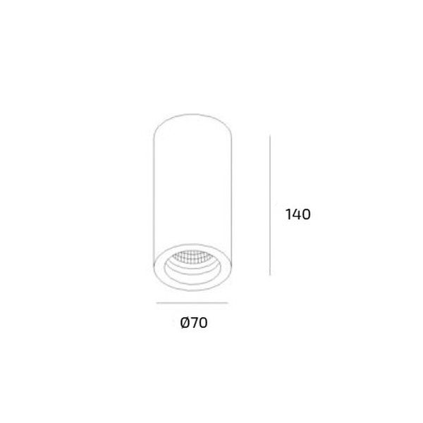 Luz de Teto LED Ledkia (Ø70x140 mm) (Ø 70 x 140 mm)