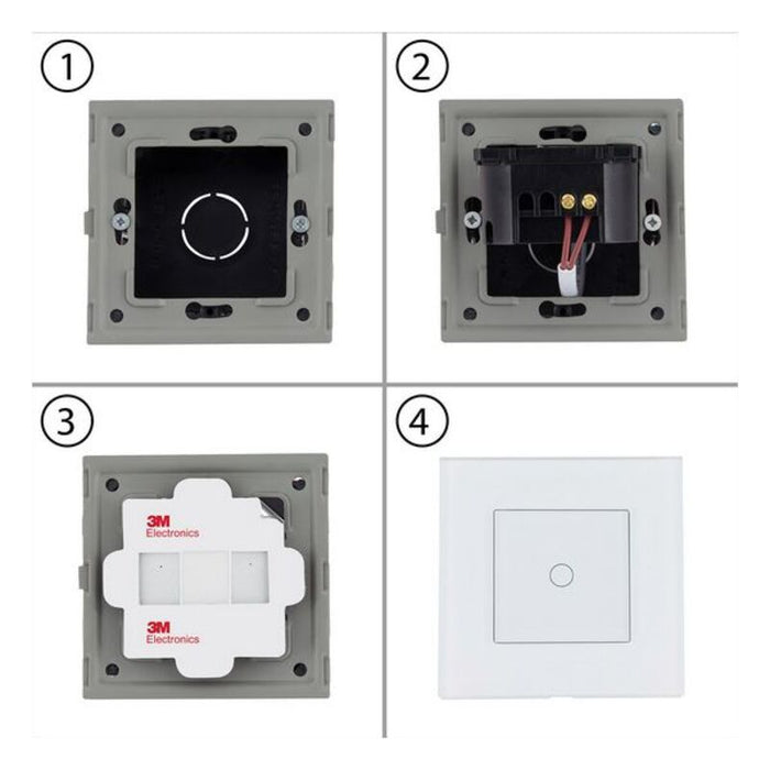 Interruptor Simples Ledkia Modern 5167 Tátil Cristal PC