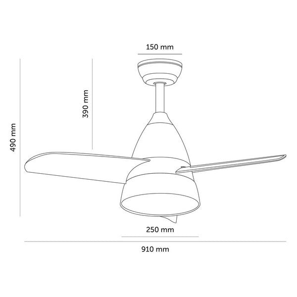 Ventilador de Teto com Luz Techbrey Industrial 55W 15W A++ 1500 Lm (Ajustável)