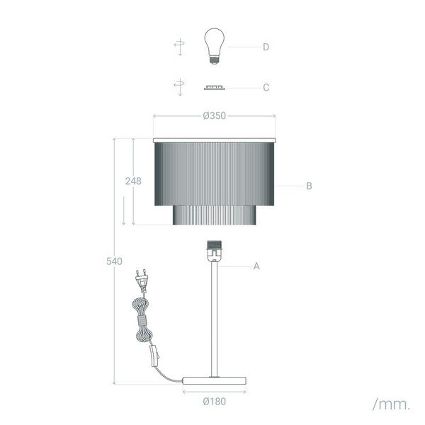 Lâmpada de Mesa Ledkia Diyara Branco Metal Mármore E27 60 W (540x350x350 mm)