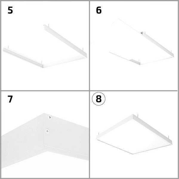 Moldura Embutida para Painéis de LED Ledkia Branco