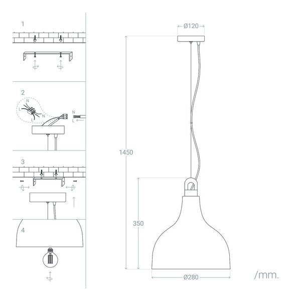 Candeeiro de teto Ledkia Luxo 40 W