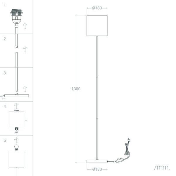 Luminária de chão Ledkia Pangiri Alumínio 40 W (1310x180x180 mm)