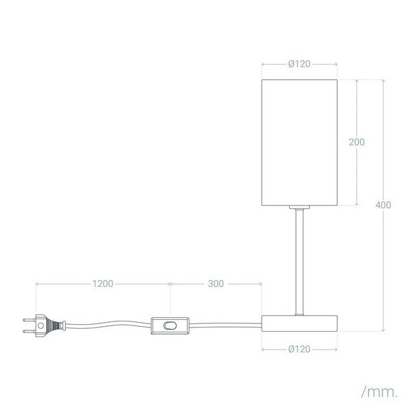 Lâmpada de Mesa Ledkia Mini Uncia Branco Preto Alumínio E14 60 W (400x120x120 mm)