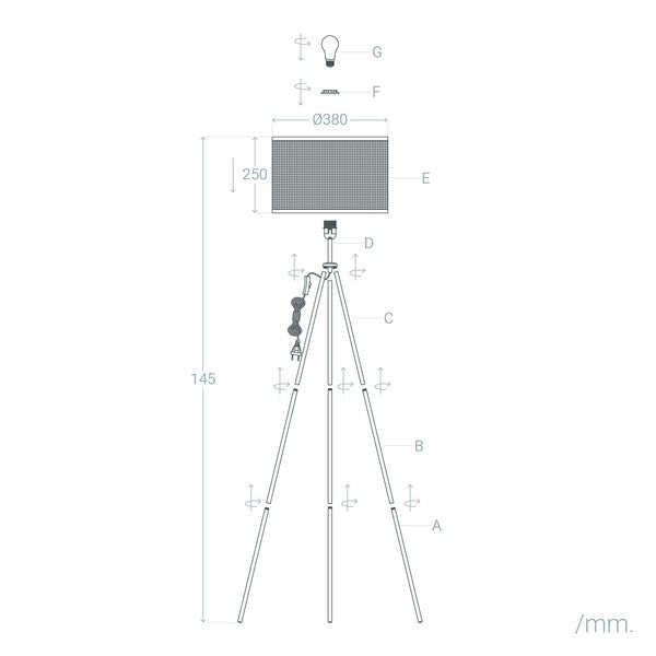 Luminária de chão Ledkia Huela Rotim 40 W