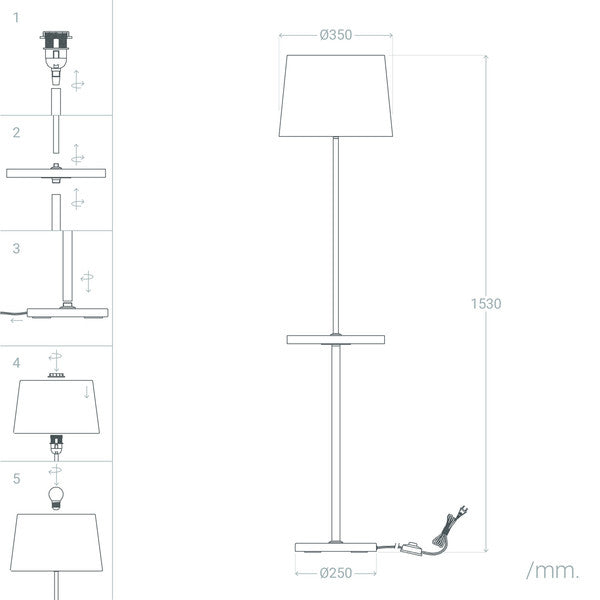 Luminária de chão Ledkia Mireia Madeira Alumínio 40W (1530x350x350 mm)