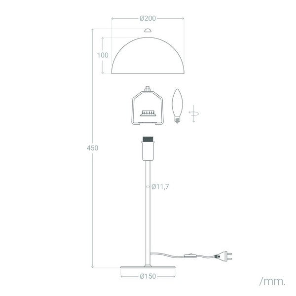 Mesa Ledkia Madow Alumínio E14 (380x200 mm)