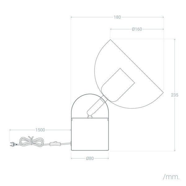 Lâmpada de Mesa Ledkia Tial Preto E27 25 W