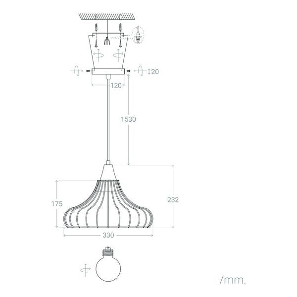 Candeeiro de teto Ledkia Kibanda Bolbait 40 W